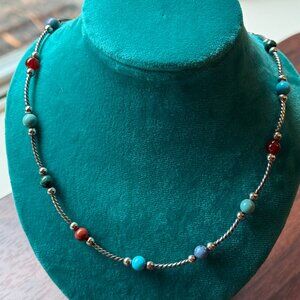 Sterling Silver and Stone 1990s Relios Necklace by Carolyn Pollack